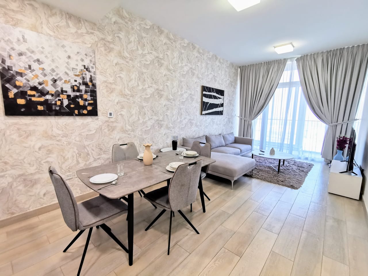 Modern furnished apartment in Dubai with stylish interiors