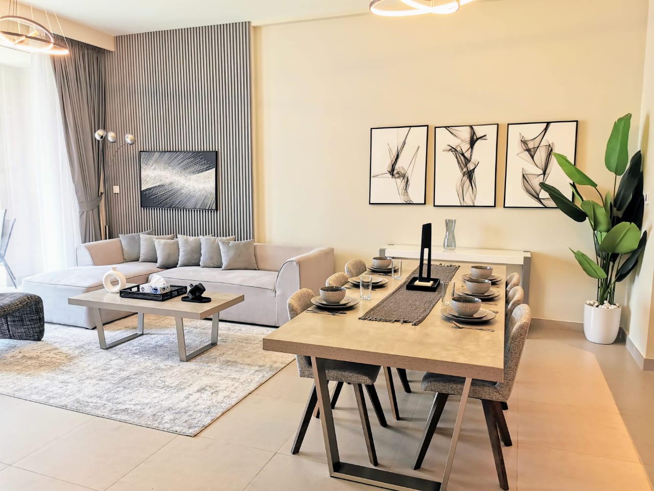 Modern furnished apartment in Dubai with stylish interiors