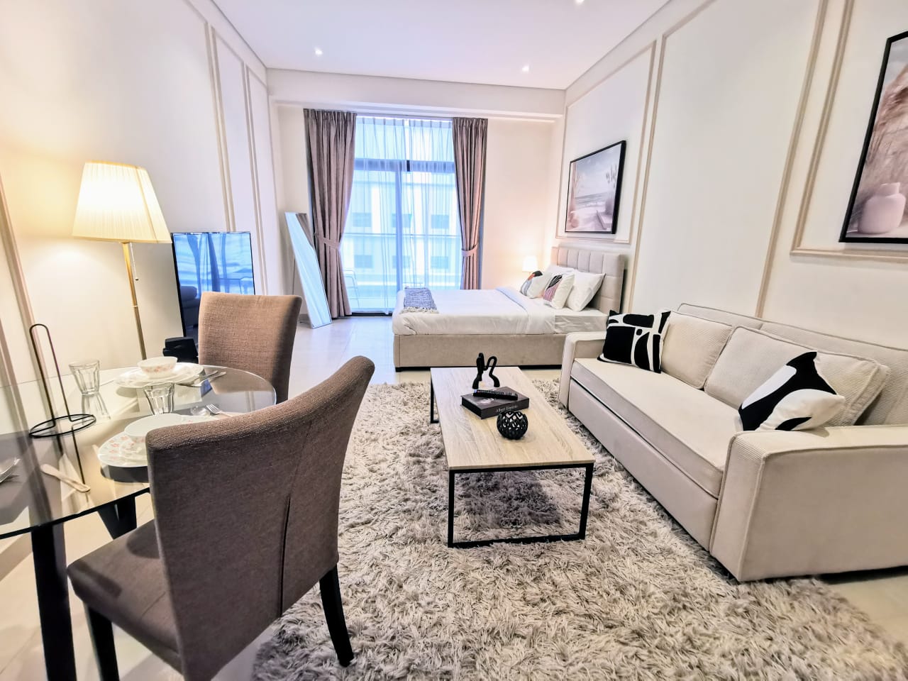 Modern furnished apartment in Dubai with stylish interiors