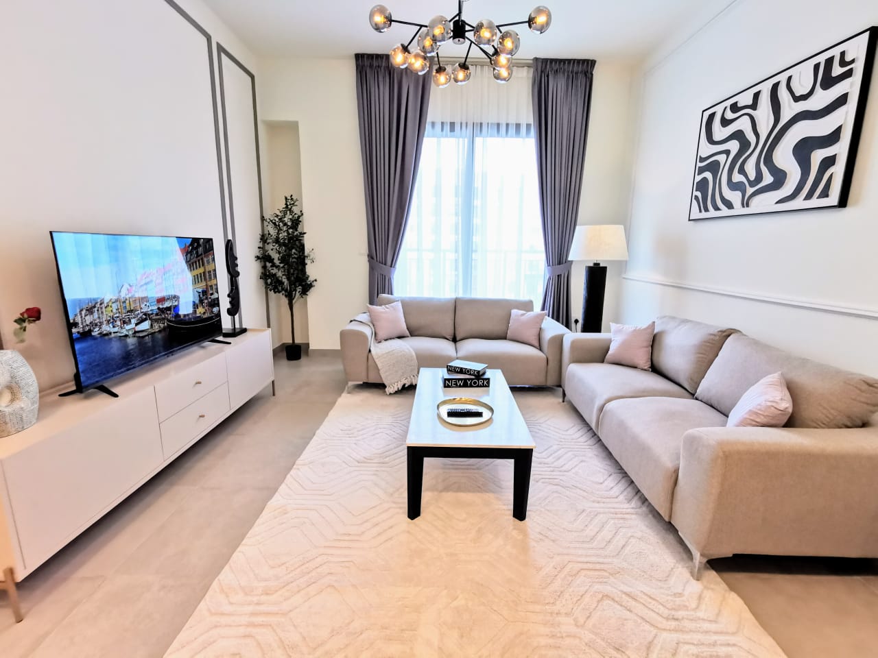 Modern furnished apartment in Dubai with stylish interiors