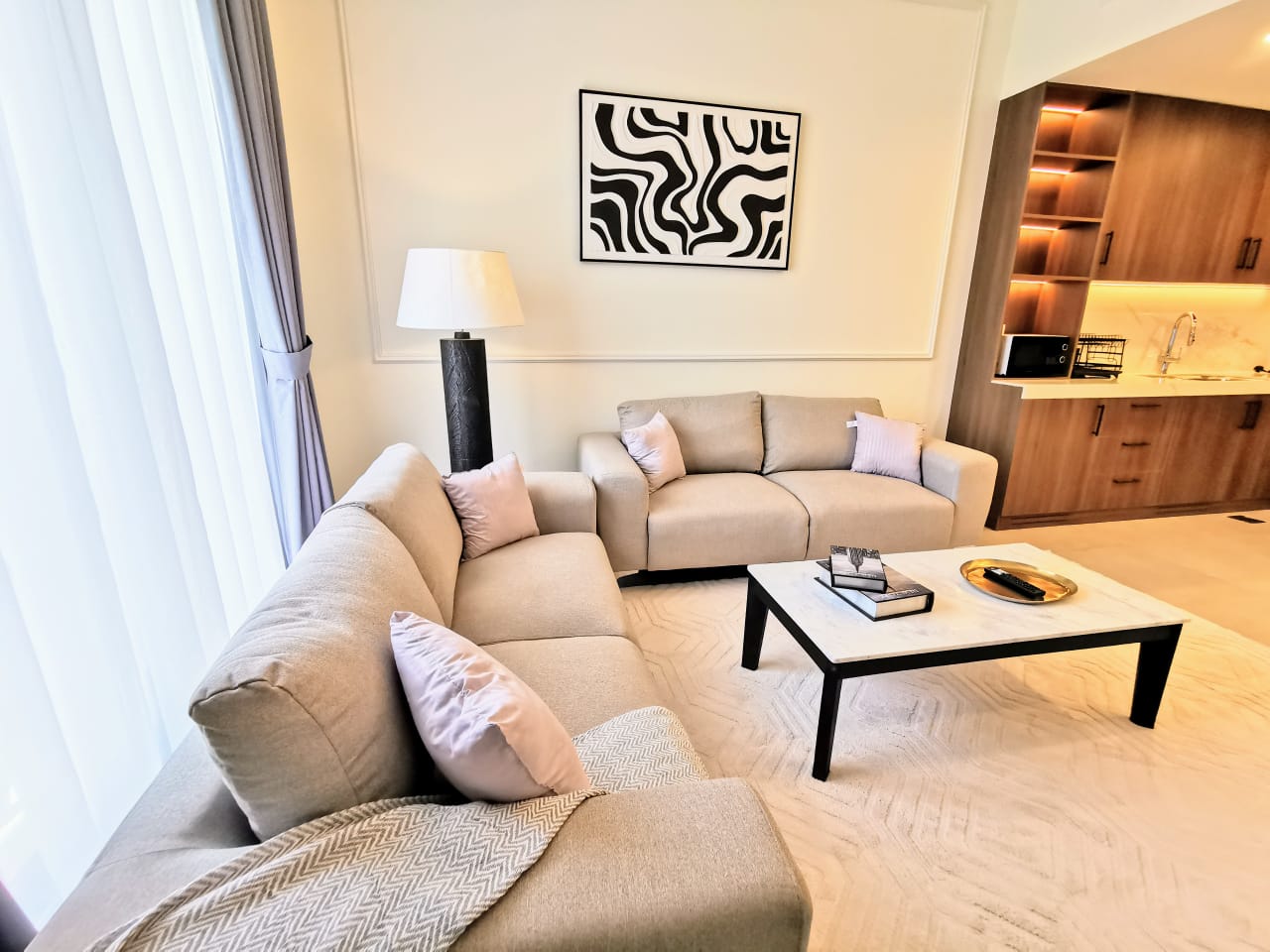 Modern furnished apartment in Dubai with stylish interiors